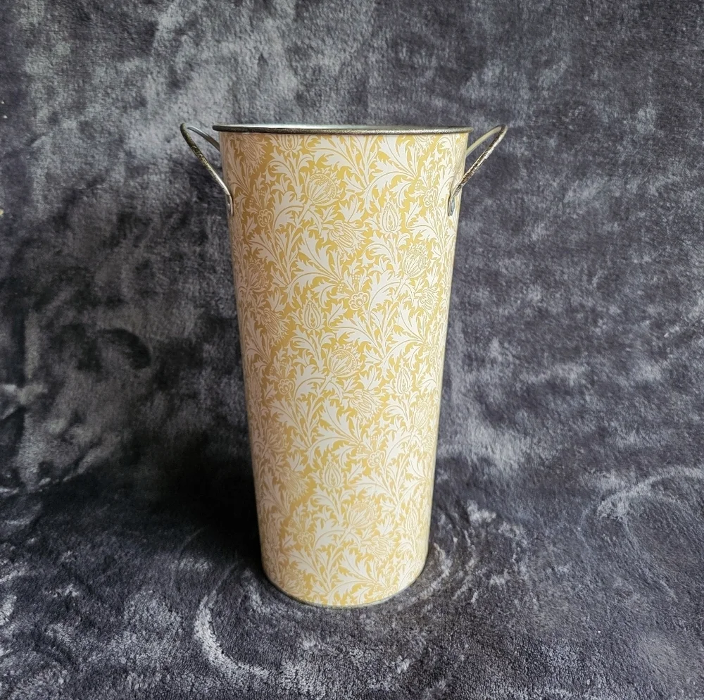 New Ashland Floral Print metal Flower Bucket, Easter spring summer 11